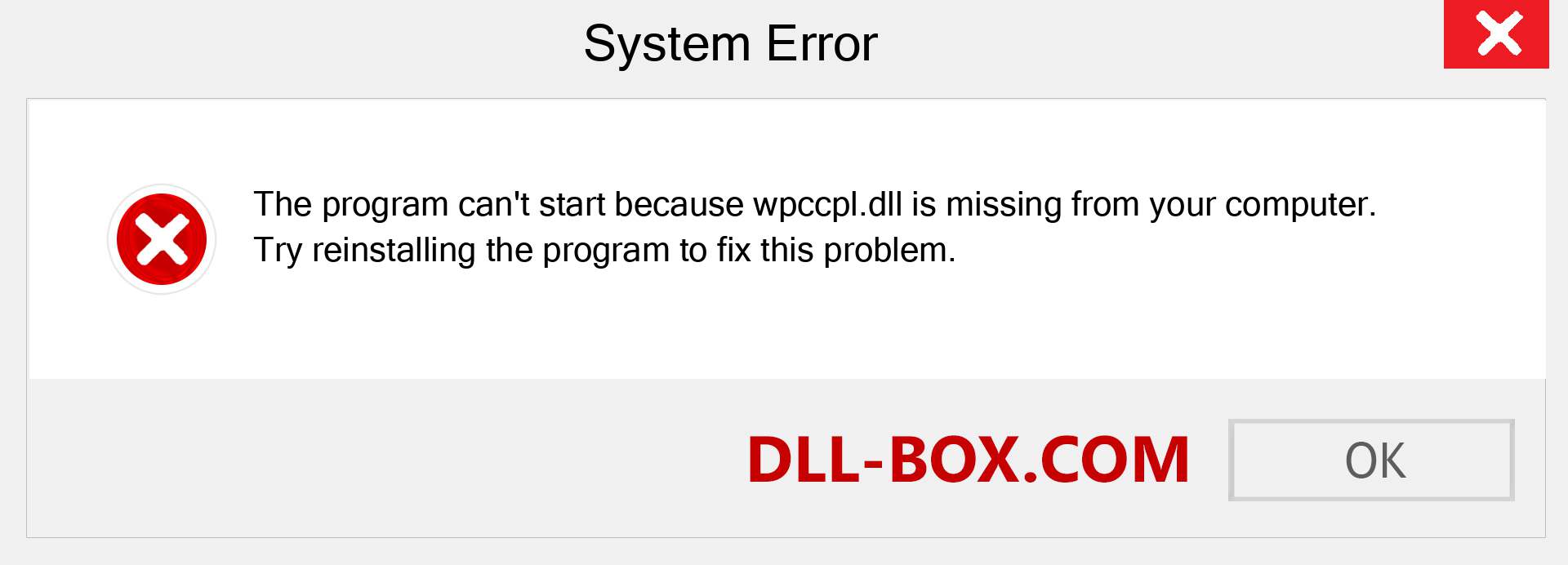  wpccpl.dll file is missing?. Download for Windows 7, 8, 10 - Fix  wpccpl dll Missing Error on Windows, photos, images