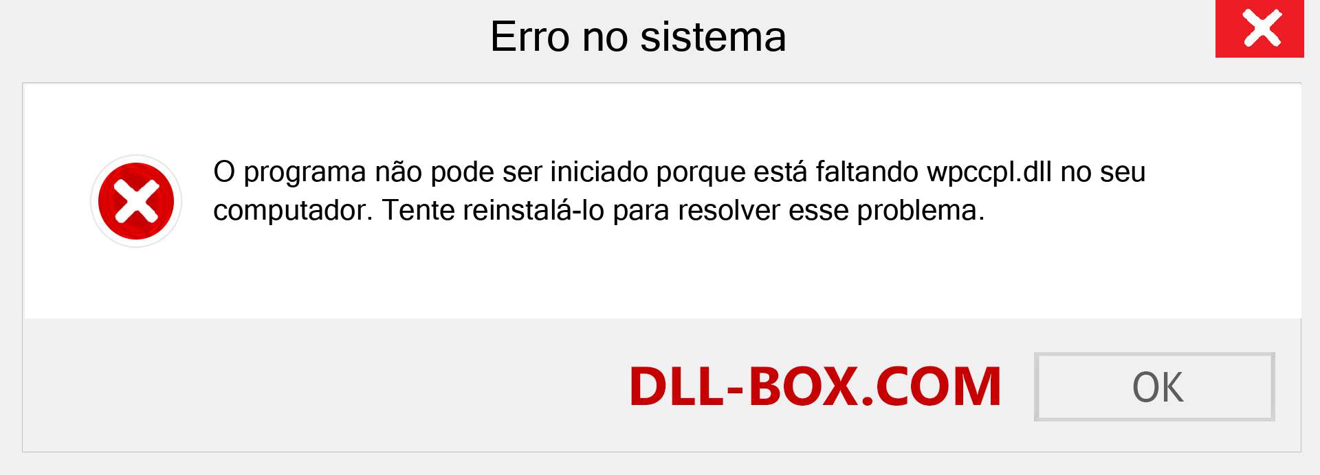 Arquivo wpccpl.dll ausente ?. Download para Windows 7, 8, 10 - Correção de erro ausente wpccpl dll no Windows, fotos, imagens